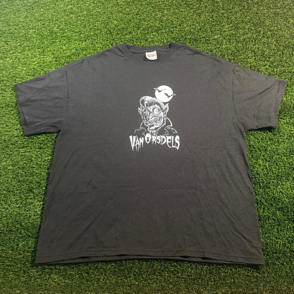 Vintage 90s The Van Orsdels Monster Graphic T-Shirt Hanes Heavyweight XL Black